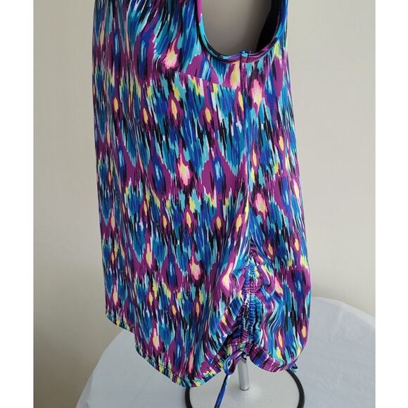 HILOR Women's Multi-colored, Athletic Tank Top w/Built-in-Bra--Sz 16 - Picture 4 of 10